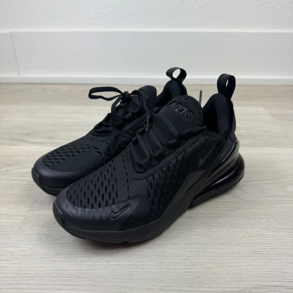 Nike Air Max 270 (GS) Triple Black Sneakers Shoes Size 4Y Womens 6 BQ5776 001
